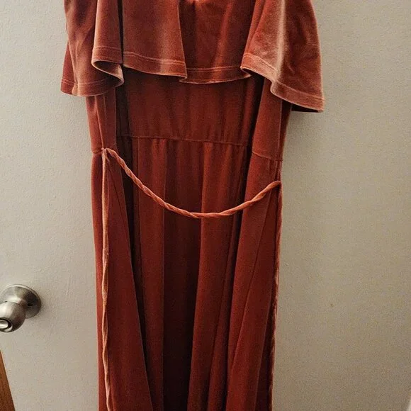 June & Hudson Velvet Midi Dress. Size M. - Picture 6 of 6